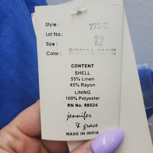 Vintage Crop Linen Blazer Jacket NWT Size 12P Button Up - Picture 10 of 11